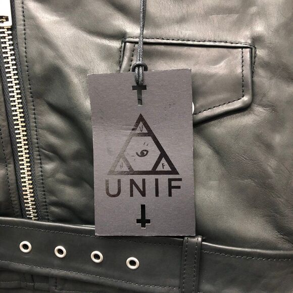 New UNIF Black Leather Jacket - Size S - Picture 4 of 6